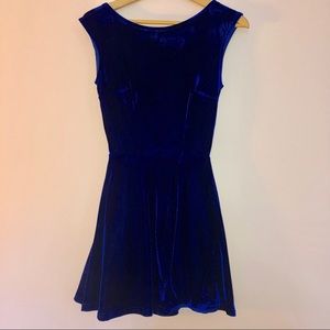 Blue Velvet V-Back Mini Dress
